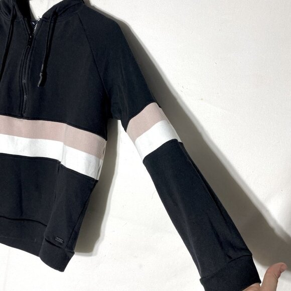 5/$25 Marc New York Performance Black Pink White Stripe 1/4 Zip Hoodie M - Picture 10 of 14